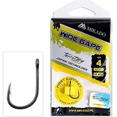 Lot de 10 hameçons de pêche à la carpe MIKADO Wide Gabe Solides et extrêmement tranchants Disponibles de #1 à #8 - Publicité Lot de 10 hameçons de pêche à la carpe MIKADO Wide Gabe Solides et extrêmement tranchants Disponibles de #1 à #8 - Publicité
