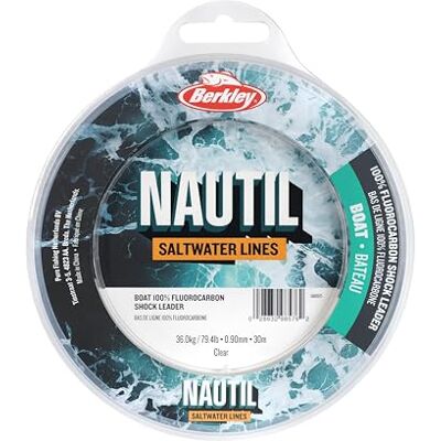 Berkley Nautil Boat Shockleader Ligne de pêche résistante à l'abrasion et aux Chocs Monofilament à Haute résistance aux nœuds pour l'eau salée et l'eau Douce 0,60 mm 41,6 LB 30 m - Publicité Berkley Nautil Boat Shockleader Ligne de pêche résistante à l'abrasion et aux Chocs Monofilament à Haute résistance aux nœuds pour l'eau salée et l'eau Douce 0,60 mm 41,6 LB 30 m - Publicité