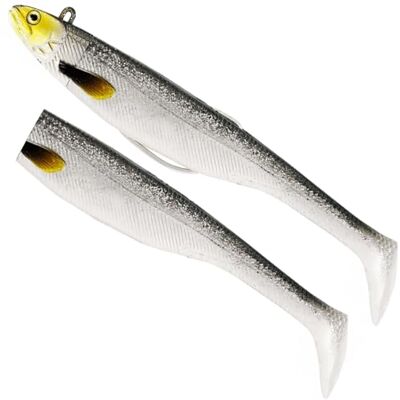 Westin Magic Minnow Jig 13 cm 32 g 1 tête de gabarit + 2 poissons en caoutchouc Couleur : Headlight - Publicité Westin Magic Minnow Jig 13 cm 32 g 1 tête de gabarit + 2 poissons en caoutchouc Couleur : Headlight - Publicité