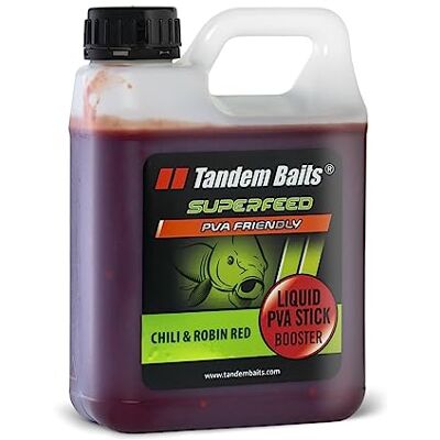 Tandem Baits Attractant Liquide Booster pour Pêche À La Carpe SuperFeed Liquid PVA Stick Booster 1000 ML Chili Et Robin Red - Publicité Tandem Baits Attractant Liquide Booster pour Pêche À La Carpe SuperFeed Liquid PVA Stick Booster 1000 ML Chili Et Robin Red - Publicité