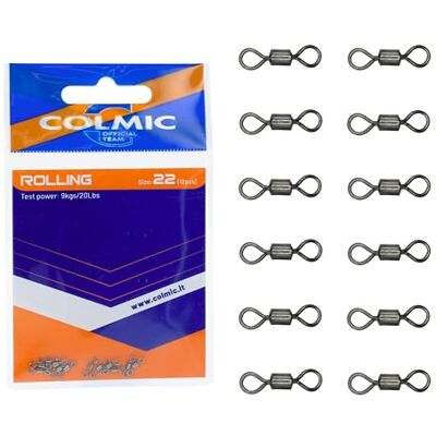 Colmic Rolling – Émerillon Double Anti-vrillage en Acier Inoxydable – Accessoire pour Bas de Ligne – Testé Jusqu’à 60 kg – Tailles 6 à 24 – Produit Officiel (Taille 22-12 pcs) - Publicité Colmic Rolling – Émerillon Double Anti-vrillage en Acier Inoxydable – Accessoire pour Bas de Ligne – Testé Jusqu’à 60 kg – Tailles 6 à 24 – Produit Officiel (Taille 22-12 pcs) - Publicité