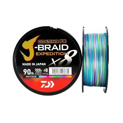 Daiwa Tresse 8 Brins J-Braid Expedition 150m PE.2 D.0.20mm R.16kg-35lb Multicolore 12552020 - Publicité Daiwa Tresse 8 Brins J-Braid Expedition 150m PE.2 D.0.20mm R.16kg-35lb Multicolore 12552020 - Publicité