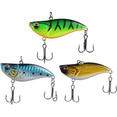 DONGKER Leurre de pêche 3 pièces Lipless Crankbait Leurre artificiel avec hochet Appât de pêche plat ou profond - Publicité DONGKER Leurre de pêche 3 pièces Lipless Crankbait Leurre artificiel avec hochet Appât de pêche plat ou profond - Publicité