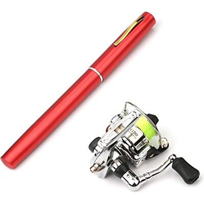 Lixada Pêche Pliable Rod Reel, Combo Mini stylo canne à pêche Kit, pêche télescopique Rod Moulinet Kit Combo 1.4M rouge - Publicité Lixada Pêche Pliable Rod Reel, Combo Mini stylo canne à pêche Kit, pêche télescopique Rod Moulinet Kit Combo 1.4M rouge - Publicité