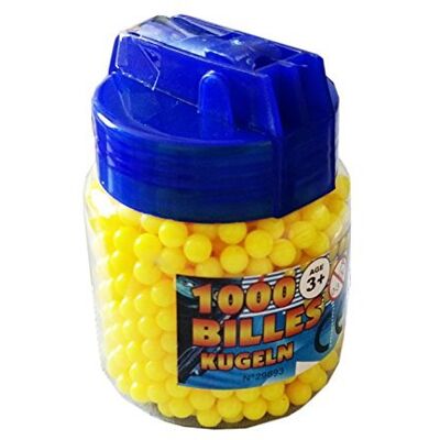 EliteS Recharge 1000 Billes Rondes 6 mm Couleur Jaune pour Pistolet à Bille Forme Biberon Pratique - - Publicité EliteS Recharge 1000 Billes Rondes 6 mm Couleur Jaune pour Pistolet à Bille Forme Biberon Pratique - - Publicité