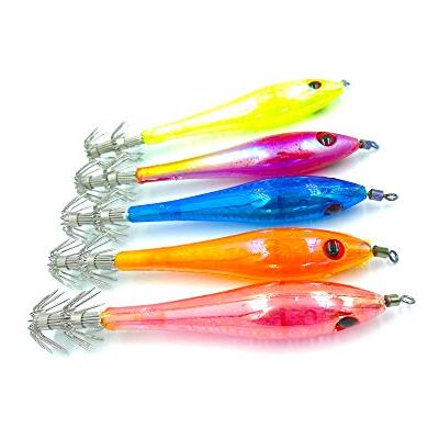 LENPABY Lot de 5 leurres en Bois pour crevettes et calamars 6 Couleurs - Publicité LENPABY Lot de 5 leurres en Bois pour crevettes et calamars 6 Couleurs - Publicité