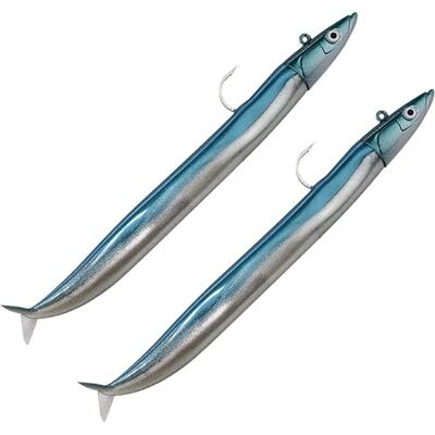 Fiiish Double Combo Off Shore Crazy Sand Eel No.1-10cm 10g Pearl Blue CSE5006 - Publicité Fiiish Double Combo Off Shore Crazy Sand Eel No.1-10cm 10g Pearl Blue CSE5006 - Publicité