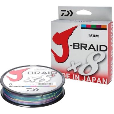 Daiwa Tresse 8 Brins J-Braid X8-150m PE.1.2 D.0.16mm R.9kg-20lb Multicolore 12755016 - Publicité Daiwa Tresse 8 Brins J-Braid X8-150m PE.1.2 D.0.16mm R.9kg-20lb Multicolore 12755016 - Publicité