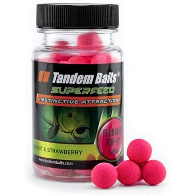 Tandem Baits SuperFeed Fluo Mini Pop-Up Flétan et Fraise, D'appâts pour carpes, Pêche de la Carpe, Peche, Pop-Ups, Bouillette Carpe, Professionnel Accessoires de Pêche Carpe 12mm 30g - Publicité Tandem Baits SuperFeed Fluo Mini Pop-Up Flétan et Fraise, D'appâts pour carpes, Pêche de la Carpe, Peche, Pop-Ups, Bouillette Carpe, Professionnel Accessoires de Pêche Carpe 12mm 30g - Publicité
