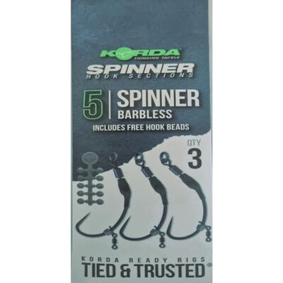 Korda Sections d'hameçon pivotant prêtes à l'emploi : taille 5 sans ardillon bas de ligne de pêche à la carpe pré-noués avec spinner, krank, hameçons Kurv Micro émerillon bas de ligne Parfait - Publicité Korda Sections d'hameçon pivotant prêtes à l'emploi : taille 5 sans ardillon bas de ligne de pêche à la carpe pré-noués avec spinner, krank, hameçons Kurv Micro émerillon bas de ligne Parfait - Publicité