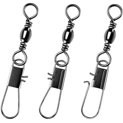 Alwonder Lot de 100 Émerillon Agrafe INOX de Pêche en Mer Conçus pour Attacher Facilement Montages et Leurres Rapide Connecteurs de Ligne émerillon Rolling Intégré évite à la Ligne de Vriller #8 - Publicité Alwonder Lot de 100 Émerillon Agrafe INOX de Pêche en Mer Conçus pour Attacher Facilement Montages et Leurres Rapide Connecteurs de Ligne émerillon Rolling Intégré évite à la Ligne de Vriller #8 - Publicité
