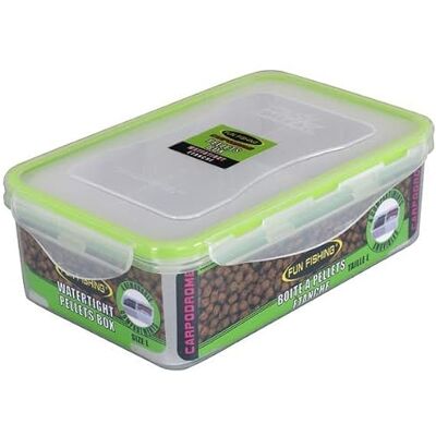 Boite Pellet Carpodrome L avec Compartiments Fun Fishing - Publicité Boite Pellet Carpodrome L avec Compartiments Fun Fishing - Publicité
