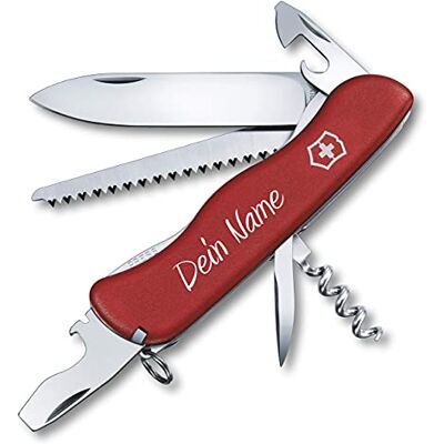Victorinox Couteau de Poche Forester avec Demande Pression sur La Coque I Cadeau pour Hommes Femmes I pour Anniversaire I Suisse Personnalisé avec 12 Fonctions Rouge, 111 x 31 x 18.5 mm - Publicité Victorinox Couteau de Poche Forester avec Demande Pression sur La Coque I Cadeau pour Hommes Femmes I pour Anniversaire I Suisse Personnalisé avec 12 Fonctions Rouge, 111 x 31 x 18.5 mm - Publicité