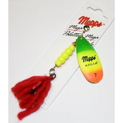 Cuiller Tournante A Palette Ovale Mepps Aglia N°7-30G Fire Tiger - Publicité Cuiller Tournante A Palette Ovale Mepps Aglia N°7-30G Fire Tiger - Publicité
