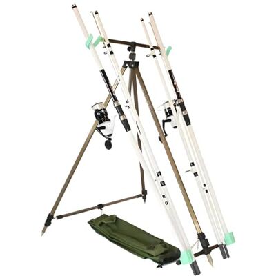 FISH-XPRO Beach Pro Deluxe 2 Cannes 2 moulinets Support de Plage Ensemble de pêche de Plage Ensemble de Cannes de Plage 3.90m Blanc - Publicité FISH-XPRO Beach Pro Deluxe 2 Cannes 2 moulinets Support de Plage Ensemble de pêche de Plage Ensemble de Cannes de Plage 3.90m Blanc - Publicité