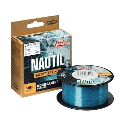 Berkley Nautil Surf Monofilament Ligne de pêche à Faible élasticité et sans mémoire Solide et résistante à l'abrasion Pêche en mer et en Eau Douce 0,18 mm 5,5 LB 300 m - Publicité Berkley Nautil Surf Monofilament Ligne de pêche à Faible élasticité et sans mémoire Solide et résistante à l'abrasion Pêche en mer et en Eau Douce 0,18 mm 5,5 LB 300 m - Publicité