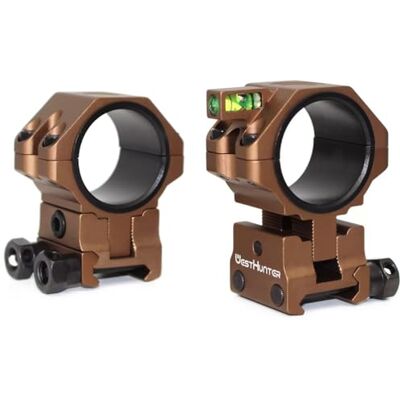 WestHunter Optics Precision Picatinny Scope Rings, 34 mm Tube Adjustable Height Scope Mount with Bubble Level, 30 mm & 25.4 Adapter Brown - Publicité WestHunter Optics Precision Picatinny Scope Rings, 34 mm Tube Adjustable Height Scope Mount with Bubble Level, 30 mm & 25.4 Adapter Brown - Publicité
