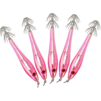 VGEBY Kits Leurres Pêche Calmar 5Pcs 95mm Mouches de pêche Calamar Plastique Appâts Durs pour Engins de Pêche à Eau Douce et Mer (Couleur : Rose) - Publicité VGEBY Kits Leurres Pêche Calmar 5Pcs 95mm Mouches de pêche Calamar Plastique Appâts Durs pour Engins de Pêche à Eau Douce et Mer (Couleur : Rose) - Publicité