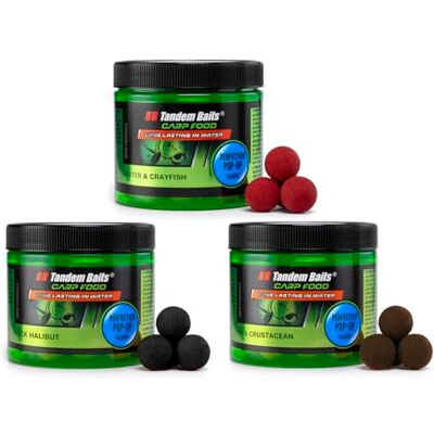 Tandem Baits Set de 3 Carp Food Perfection Mini Pop-Up Flavour Mix Fish, D'appâts pour carpes, Pêche de la Carpe, Peche, Pop-Ups, Bouillette Carpe, Professionnel Accessoires de Pêche Carpe 16mm 70g - Publicité Tandem Baits Set de 3 Carp Food Perfection Mini Pop-Up Flavour Mix Fish, D'appâts pour carpes, Pêche de la Carpe, Peche, Pop-Ups, Bouillette Carpe, Professionnel Accessoires de Pêche Carpe 16mm 70g - Publicité