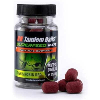 Tandem Baits Dumbells Équilibrés pour La Pêche À La Carpe SuperFeed Pure Dumbells Wafters 15/12 mm 30g Poisson Et Robin Red - Publicité Tandem Baits Dumbells Équilibrés pour La Pêche À La Carpe SuperFeed Pure Dumbells Wafters 15/12 mm 30g Poisson Et Robin Red - Publicité