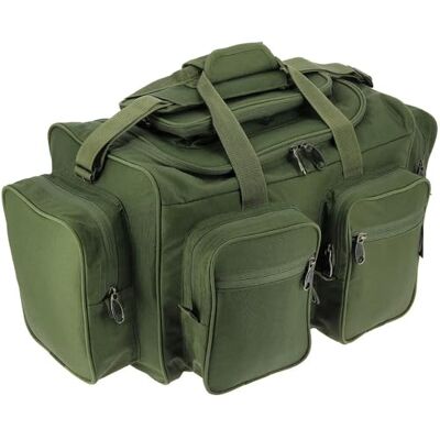 NGT Sac de pêche 6 poches spacieuses avec poignées rembourrées et bandoulière pour carpe, Vert, Organisateur de sac - Publicité NGT Sac de pêche 6 poches spacieuses avec poignées rembourrées et bandoulière pour carpe, Vert, Organisateur de sac - Publicité