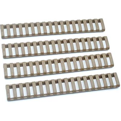 TRIROCK 4-Pack Tan/FDE Heat Resistant Rifle Handguard Protector Rubber Ladder Rail Cover Fits Weaver Picatinny Rail - Publicité TRIROCK 4-Pack Tan/FDE Heat Resistant Rifle Handguard Protector Rubber Ladder Rail Cover Fits Weaver Picatinny Rail - Publicité