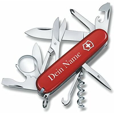 Victorinox Couteau de Poche Explorateur avec Demande Pression sur La Coque I Cadeau pour Hommes Femmes I pour Anniversaire I Suisse Personnalisé avec 16 Fonctions 1.6703 - Publicité Victorinox Couteau de Poche Explorateur avec Demande Pression sur La Coque I Cadeau pour Hommes Femmes I pour Anniversaire I Suisse Personnalisé avec 16 Fonctions 1.6703 - Publicité