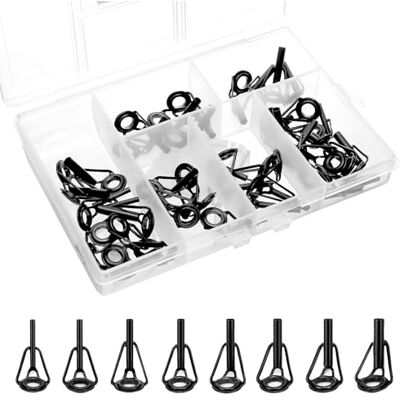QWORK® 40 Pièces Anneau Canne a Peche Kit de réparation, Anneau de Pointe de Canne à Pêche avec Anneaux de Guidage en Céramique en Acier Inoxydable 8 Tailles pour la Plupart des Types de Cannes - Publicité QWORK® 40 Pièces Anneau Canne a Peche Kit de réparation, Anneau de Pointe de Canne à Pêche avec Anneaux de Guidage en Céramique en Acier Inoxydable 8 Tailles pour la Plupart des Types de Cannes - Publicité