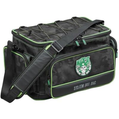 MADCAT System Box Sac de pêche, 18 l, noir/vert, avec 3 boîtes de rangement étanches, sac à appâts, pêche au poisson-chat - Publicité MADCAT System Box Sac de pêche, 18 l, noir/vert, avec 3 boîtes de rangement étanches, sac à appâts, pêche au poisson-chat - Publicité