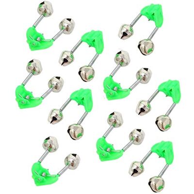 Wingsflying Lot de 10 sonnettes d'alarme extra puissantes pour canne à pêche Vert argenté - Publicité Wingsflying Lot de 10 sonnettes d'alarme extra puissantes pour canne à pêche Vert argenté - Publicité
