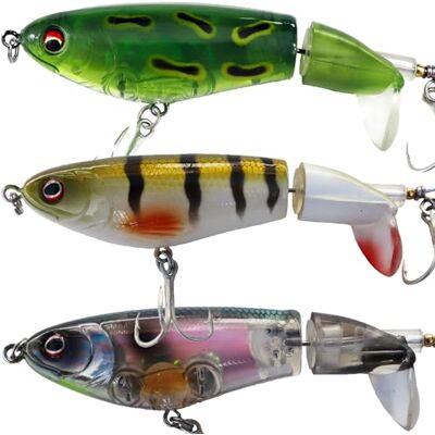TSURI 3 Leurre de Surface Pêche Carnassier 90 mm 15g Whopper plopper pour Brochet Perche et Black Bass Popper stickbait Grenouille Flottant Eau Douce - Publicité TSURI 3 Leurre de Surface Pêche Carnassier 90 mm 15g Whopper plopper pour Brochet Perche et Black Bass Popper stickbait Grenouille Flottant Eau Douce - Publicité