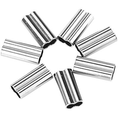 Tbest Double Baril Cuivre à Sertir Manches 200Pcs Pêche Fil ER Crimps Aluminium Pêche Ligne Tube ER Manches Cuivre Tube Connecteur (1.0mm*10mm) - Publicité Tbest Double Baril Cuivre à Sertir Manches 200Pcs Pêche Fil ER Crimps Aluminium Pêche Ligne Tube ER Manches Cuivre Tube Connecteur (1.0mm*10mm) - Publicité