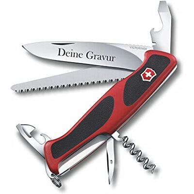 Victorinox Couteau de Poche Ranger Poignée 55 avec Demande Gravure sur Lame I Cadeau pour Hommes Femmes I pour Anniversaire I Suisse Personnalisé avec 12 Fonctions 0.9563.C - Publicité Victorinox Couteau de Poche Ranger Poignée 55 avec Demande Gravure sur Lame I Cadeau pour Hommes Femmes I pour Anniversaire I Suisse Personnalisé avec 12 Fonctions 0.9563.C - Publicité