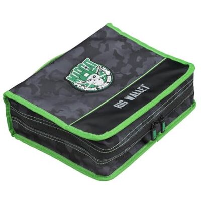 MADCAT Rig Wallet Sac bas de ligne pour poisson-chat 8 compartiments Motif camouflage Noir/vert - Publicité MADCAT Rig Wallet Sac bas de ligne pour poisson-chat 8 compartiments Motif camouflage Noir/vert - Publicité