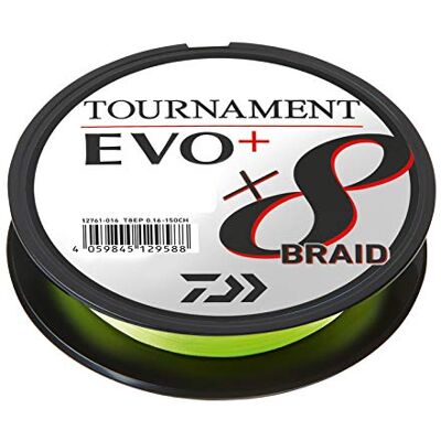 Daiwa Tournament X8 Braid Evo+ 0.08mm, 4.9kg/10.7lbs, 270m, Chartreuse, Ligne de Pêche Tressée, - Publicité Daiwa Tournament X8 Braid Evo+ 0.08mm, 4.9kg/10.7lbs, 270m, Chartreuse, Ligne de Pêche Tressée, - Publicité