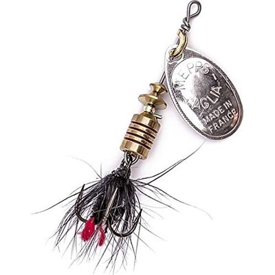 Mepps Cuiller Tournante A Palette Ovale Aglia Mouche N°0-2,5G Argent Mouche Noire - Publicité Mepps Cuiller Tournante A Palette Ovale Aglia Mouche N°0-2,5G Argent Mouche Noire - Publicité