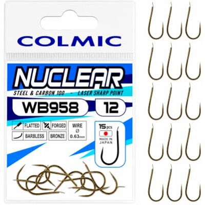 Colmic – 10 hameçons de pêche WB958 Match Carpe en Acier au Carbone Bronze – à Patte aplatie, à Patte forcée, sans ardillon – Robustes et précis pour la Carpe et la pêche Technique - Publicité Colmic – 10 hameçons de pêche WB958 Match Carpe en Acier au Carbone Bronze – à Patte aplatie, à Patte forcée, sans ardillon – Robustes et précis pour la Carpe et la pêche Technique - Publicité