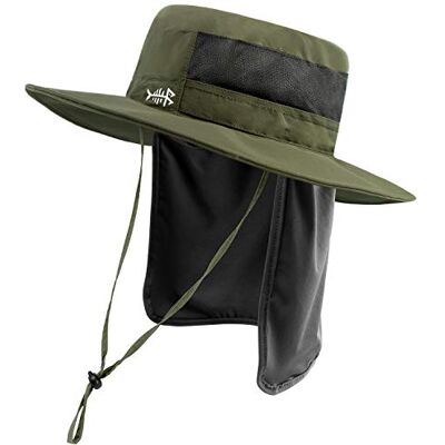Bassdash Chapeau de Protection Solaire Boonie UPF 50+ pour Pêcheur Style Seau - Publicité Bassdash Chapeau de Protection Solaire Boonie UPF 50+ pour Pêcheur Style Seau - Publicité