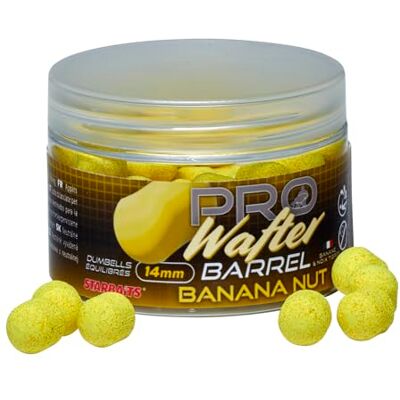StarBaits Bouillettes Pro Banana Nut Wafter Barrel 50g D.14mm Jaune Fluo 44772 - Publicité StarBaits Bouillettes Pro Banana Nut Wafter Barrel 50g D.14mm Jaune Fluo 44772 - Publicité