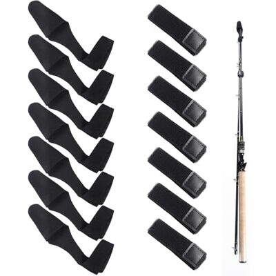 TYFGRT 7 Attaches De Canne À Pêche Et 7 Capuchons De Canne À Pêche, Housses De Protection pour Canne À Pêche, Attaches Élastiques pour Canne À Pêche, Accessoires De Pêche, Fournitures De Pêche - Publicité TYFGRT 7 Attaches De Canne À Pêche Et 7 Capuchons De Canne À Pêche, Housses De Protection pour Canne À Pêche, Attaches Élastiques pour Canne À Pêche, Accessoires De Pêche, Fournitures De Pêche - Publicité
