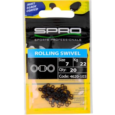 Spro Black Rolling Swivel Chevilles de pêche à émerillon pour la pêche, émerillons et brochets, Gr. 2 / 43kg / 15 Stück - Publicité Spro Black Rolling Swivel Chevilles de pêche à émerillon pour la pêche, émerillons et brochets, Gr. 2 / 43kg / 15 Stück - Publicité