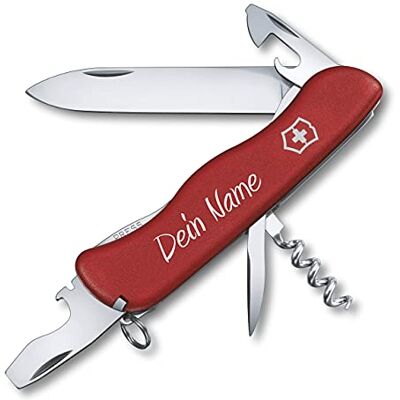 Victorinox Couteau de Poche Picknicker avec Demande Pression sur La Coque I Cadeau pour Hommes Femmes I pour Anniversaire I Suisse Personnalisé avec 11 Fonctions Rouge, 111x31x16 mm - Publicité Victorinox Couteau de Poche Picknicker avec Demande Pression sur La Coque I Cadeau pour Hommes Femmes I pour Anniversaire I Suisse Personnalisé avec 11 Fonctions Rouge, 111x31x16 mm - Publicité