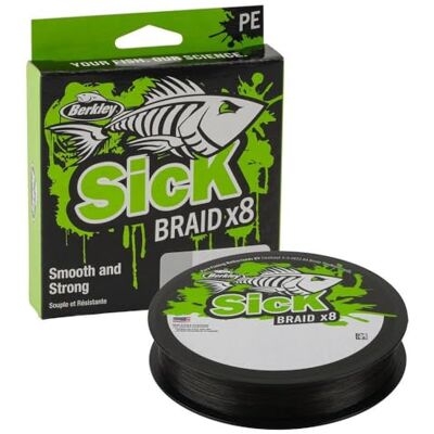 Berkley Sick Braid Fil de pêche tressé, 8 brins, 300 m, pour la pêche en eau douce ou en eau salée, blanc ou noir, 0,23 mm, 23,6 kg - Publicité Berkley Sick Braid Fil de pêche tressé, 8 brins, 300 m, pour la pêche en eau douce ou en eau salée, blanc ou noir, 0,23 mm, 23,6 kg - Publicité