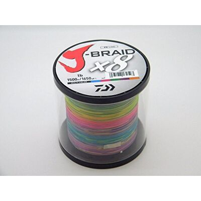 Daiwa J-Braid 1500 m 8-Strand tissé Rond Braid Ligne, Mixte, Multicolore - Publicité Daiwa J-Braid 1500 m 8-Strand tissé Rond Braid Ligne, Mixte, Multicolore - Publicité