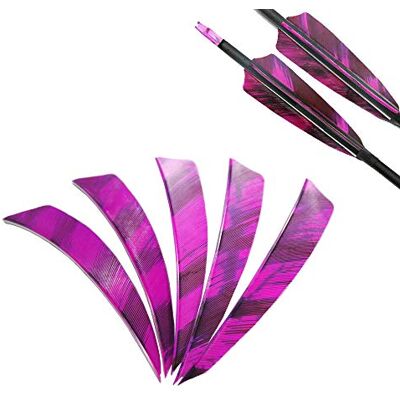 AMEYXGS MILAEM 50pcs tir à l'arc Plumes de flèche 4inch Naturelles fletches fletching pour DIY Flèches de Chasse Aile Gauche (Violet) - Publicité AMEYXGS MILAEM 50pcs tir à l'arc Plumes de flèche 4inch Naturelles fletches fletching pour DIY Flèches de Chasse Aile Gauche (Violet) - Publicité