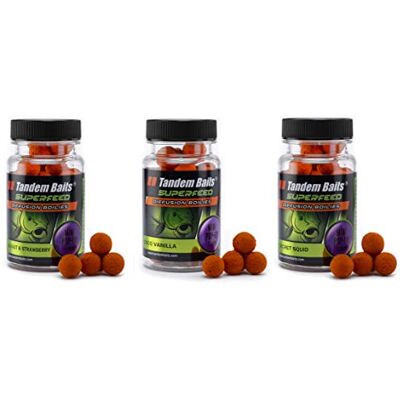 Tandem Baits Set de 3 SuperFeed Diffusion Mini Pop-Up Flavor Mix, D'appâts pour carpes, Pêche de la Carpe, Peche, Pop-Ups, Bouillette Carpe, Professionnel Accessoires de Pêche Carpe 2mm 30g - Publicité Tandem Baits Set de 3 SuperFeed Diffusion Mini Pop-Up Flavor Mix, D'appâts pour carpes, Pêche de la Carpe, Peche, Pop-Ups, Bouillette Carpe, Professionnel Accessoires de Pêche Carpe 2mm 30g - Publicité
