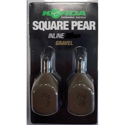 Korda Plombs Square Pear Inline 3 oz 84 grs Blister (2 pcs) Gravel - Publicité Korda Plombs Square Pear Inline 3 oz 84 grs Blister (2 pcs) Gravel - Publicité