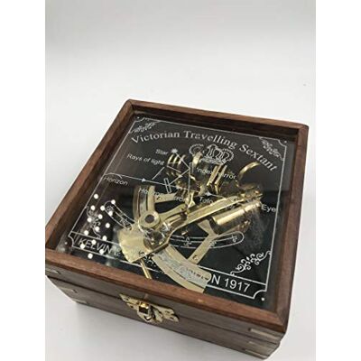MALLA INCORPORATION ; A TRULY HANDCRAFTED FOR YOU Sextant de navigation Malla en laiton massif avec boîte en bois incluse - Publicité MALLA INCORPORATION ; A TRULY HANDCRAFTED FOR YOU Sextant de navigation Malla en laiton massif avec boîte en bois incluse - Publicité