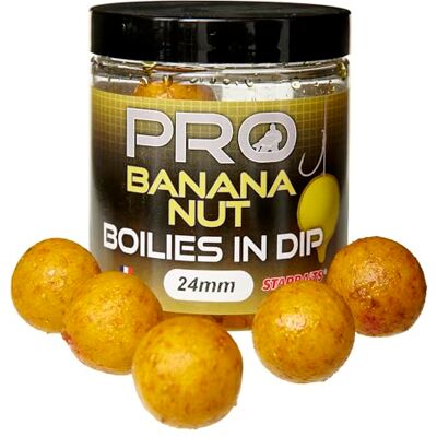 StarBaits Bouillettes Pro Boilies in Dip Banana Nut 150g D.24mm Jaune 62818 - Publicité StarBaits Bouillettes Pro Boilies in Dip Banana Nut 150g D.24mm Jaune 62818 - Publicité
