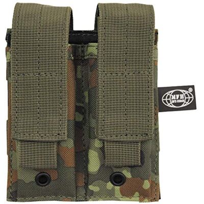 MFH Double 9mm Magazine Poche Petit Molle Flecktarn - Publicité MFH Double 9mm Magazine Poche Petit Molle Flecktarn - Publicité